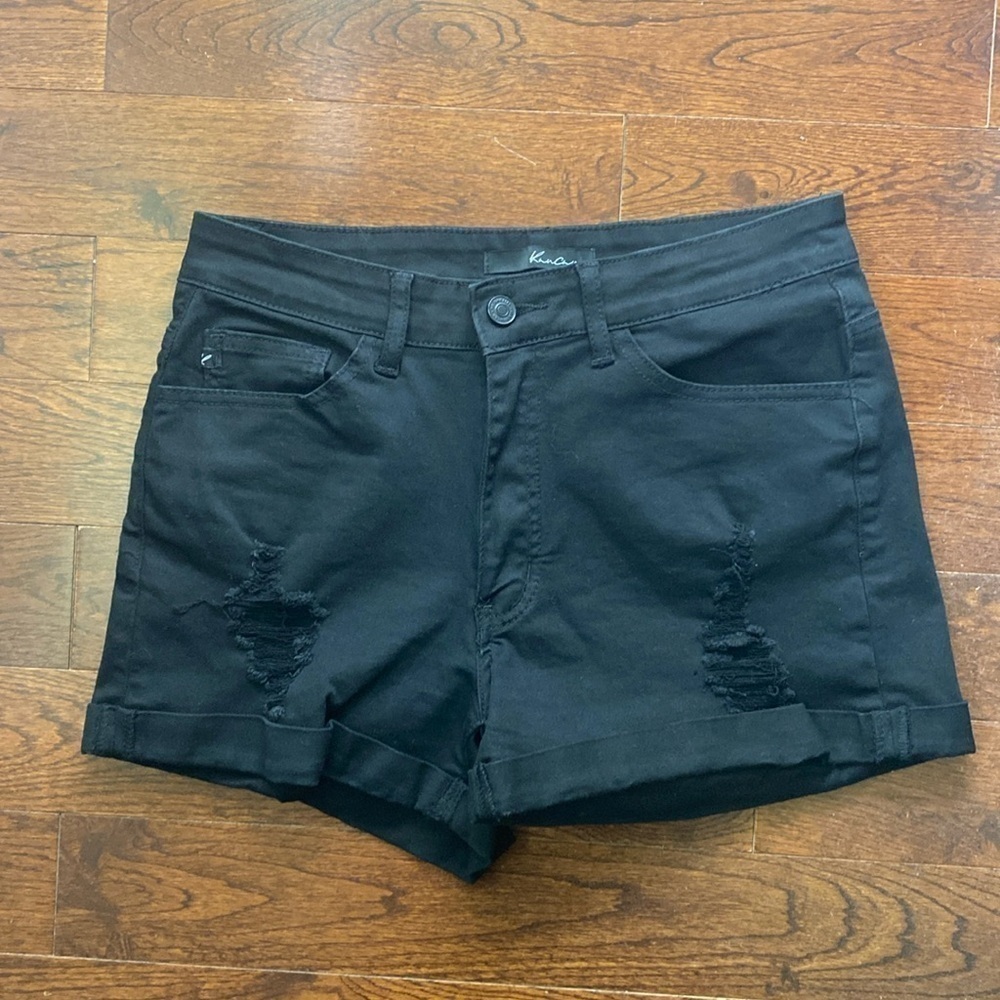 KanCan Black Jean Shorts SIZE 29 Distressed Cuffed